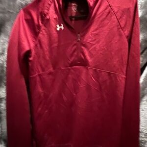Under Armour 1/4 zip pullover, size burgundy red